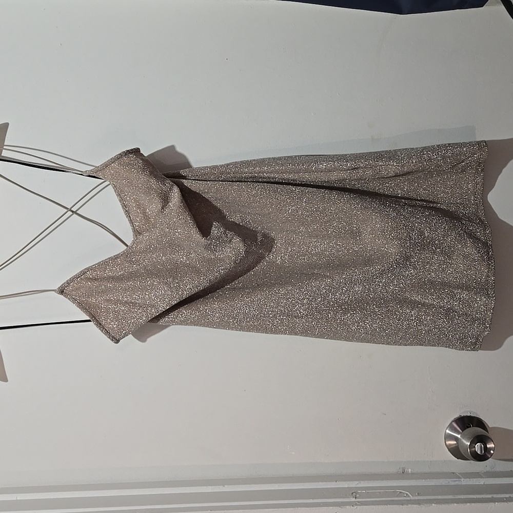 H&M Beige Sparkly mini dress